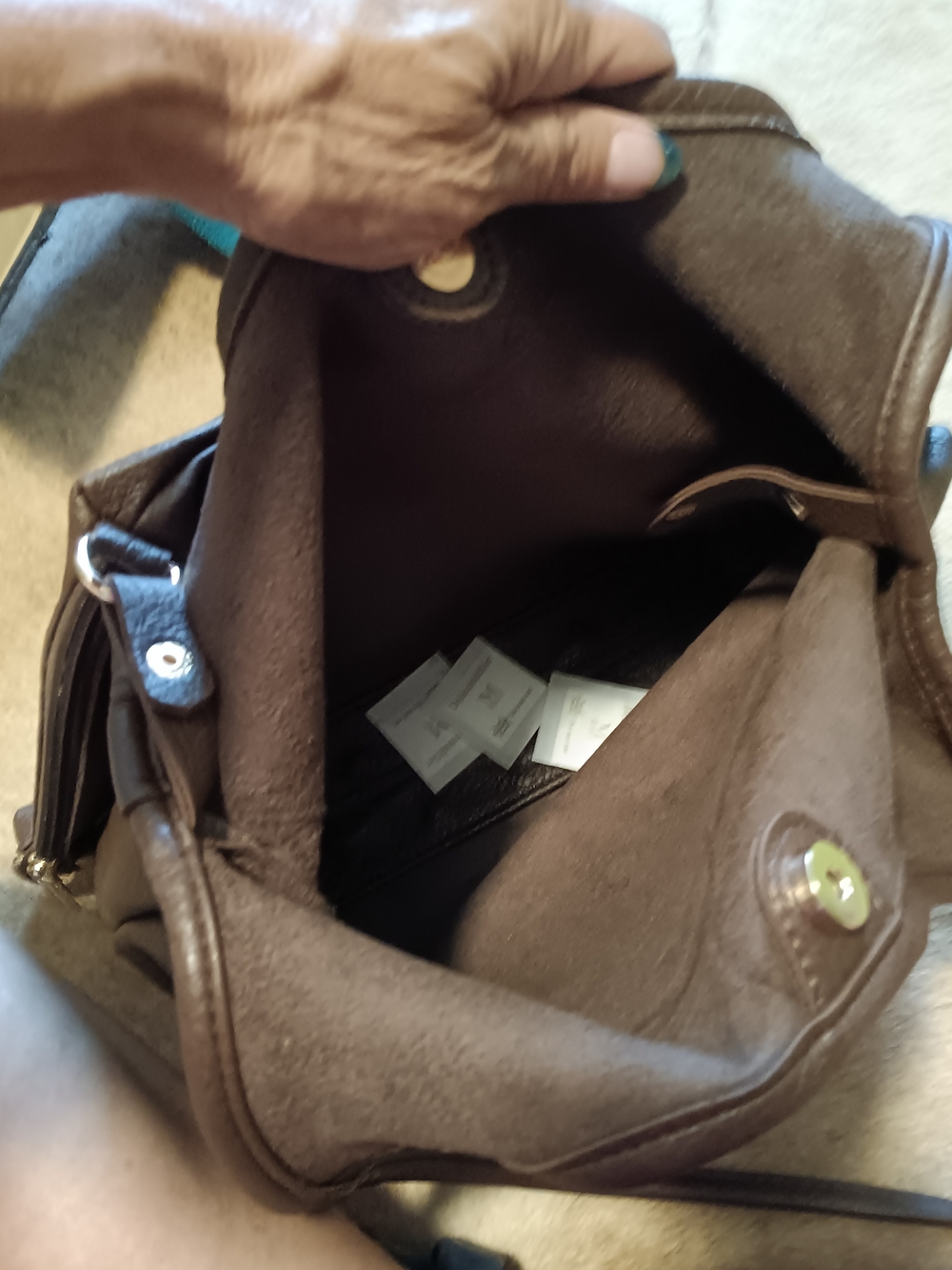 Montana West Brown Pebbled Hobo Shoulder Bag - Picture 3 of 10